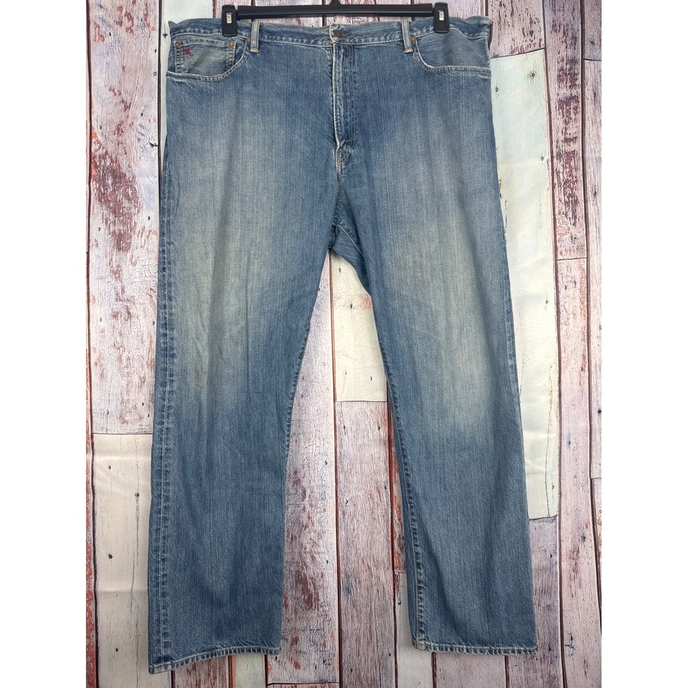 Polo Ralph Lauren Thompson Relaxed Mens Jeans 42x32 Med Wash Straight Blue Denim